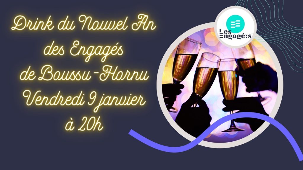 Drink Du Nouvel An - invitation des mains qui trinquent avec des flutes et du pétillant