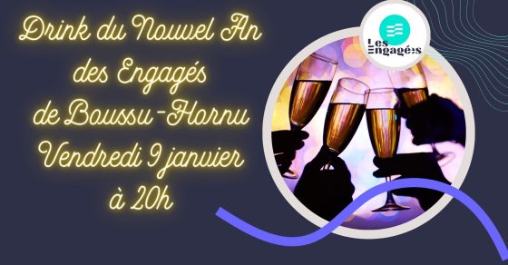 Drink Du Nouvel An - invitation des mains qui trinquent avec des flutes et du pétillant